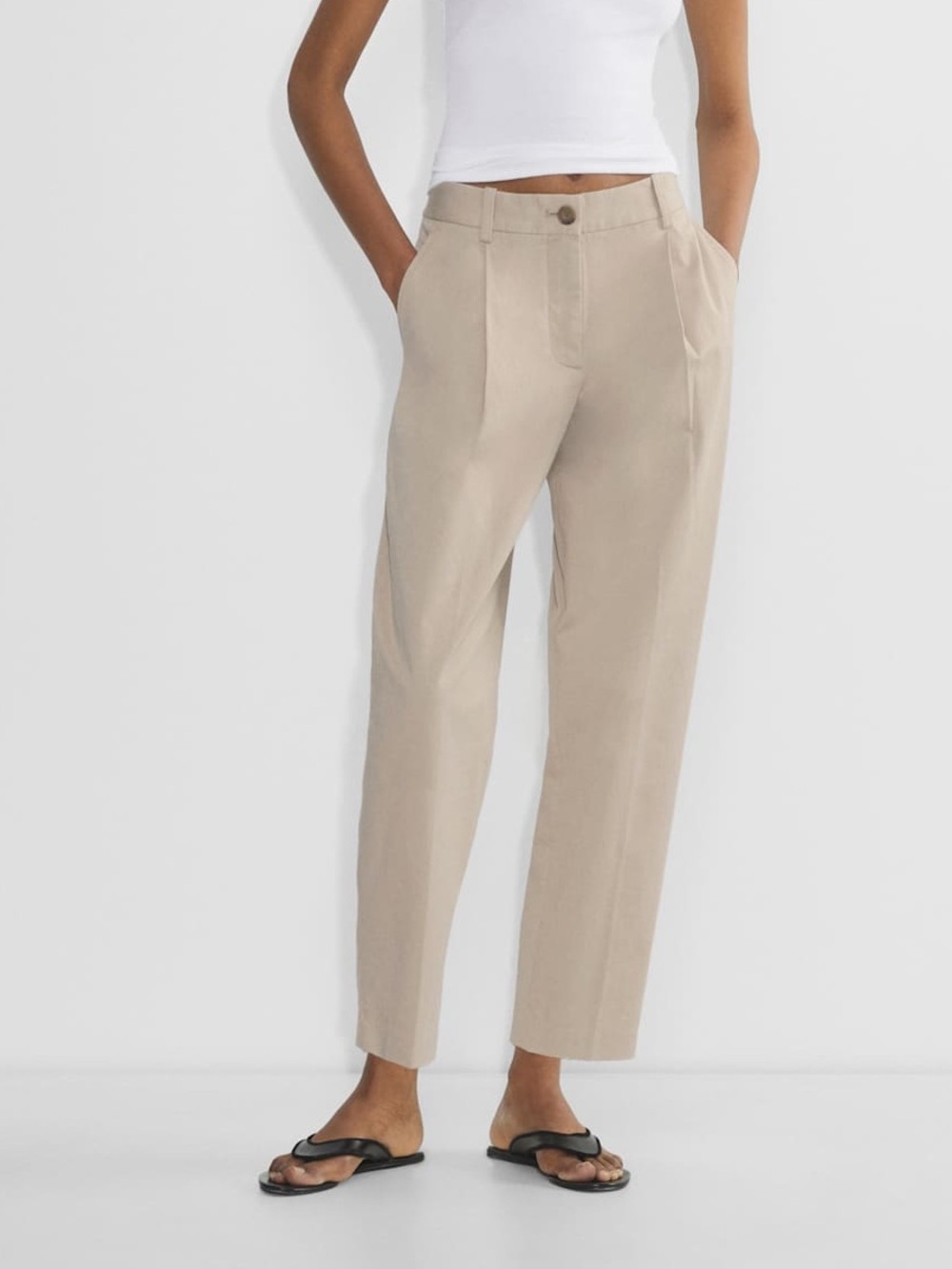 Aritzia Chino Mid-Rise Carrot Pant Washed Tundra Taupe